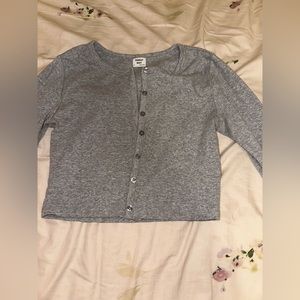 Gray cropped cardigan